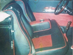Black and Red Reupholstered Interior