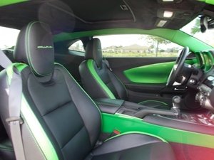 Green Door Inserts and Stitching On Seats
