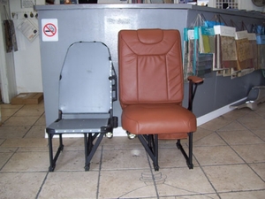 New vs old airplane reupholstery
